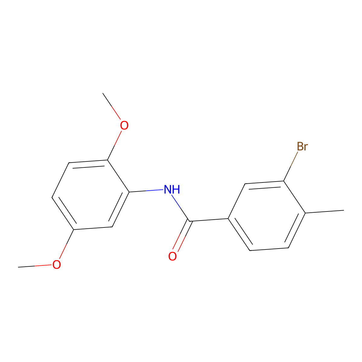 3-bromo-N-(2,5-dimethoxyphenyl)-4-methylbenzamide molecular structure, CAS 443668-08-4