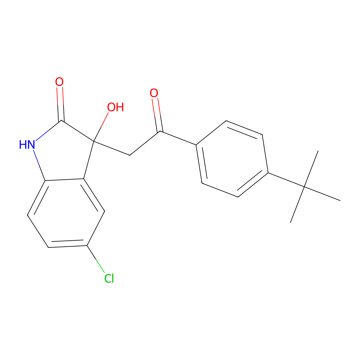 3-[2-(4-tert-butylphenyl)-2-oxoethyl]-5-chloro-3-hydroxy-1,3-dihydro-2H-indol-2-one molecular structure, CAS 443668-28-8