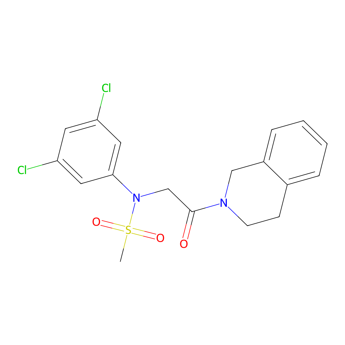 N-(3,5-dichlorophenyl)-N-[2-(3,4-dihydro-2(1H)-isoquinolinyl)-2-oxoethyl]methanesulfonamide molecular structure, CAS 443668-68-6