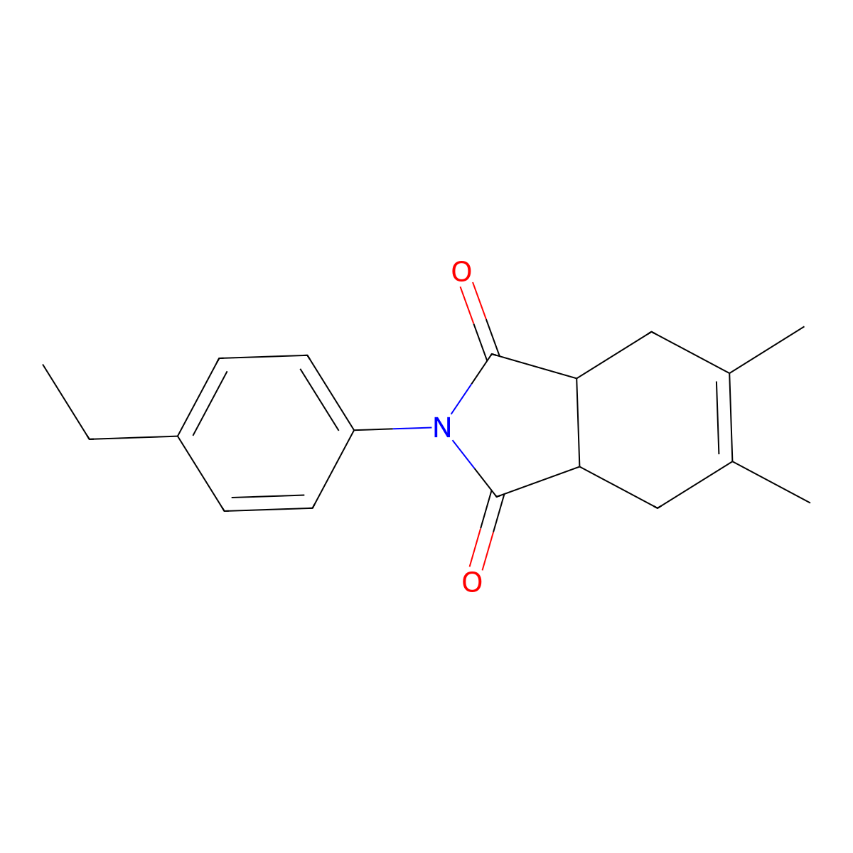 2-(4-Ethylphenyl)-5,6-dimethyl-3a,4,7,7a-tetrahydroisoindole-1,3-dione molecular structure, CAS 443668-84-6