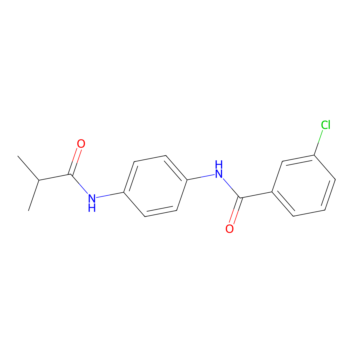 3-chloro-N-[4-(isobutyrylamino)phenyl]benzamide molecular structure, CAS 443668-97-1
