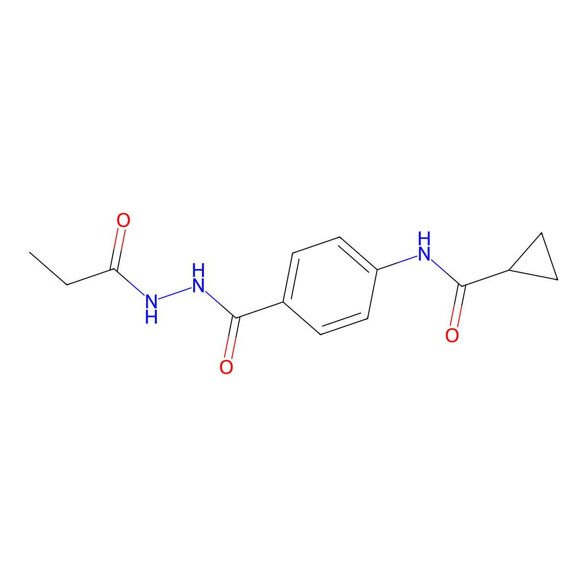 N-[4-[(propanoylamino)carbamoyl]phenyl]cyclopropanecarboxamide molecular structure, CAS 443669-01-0
