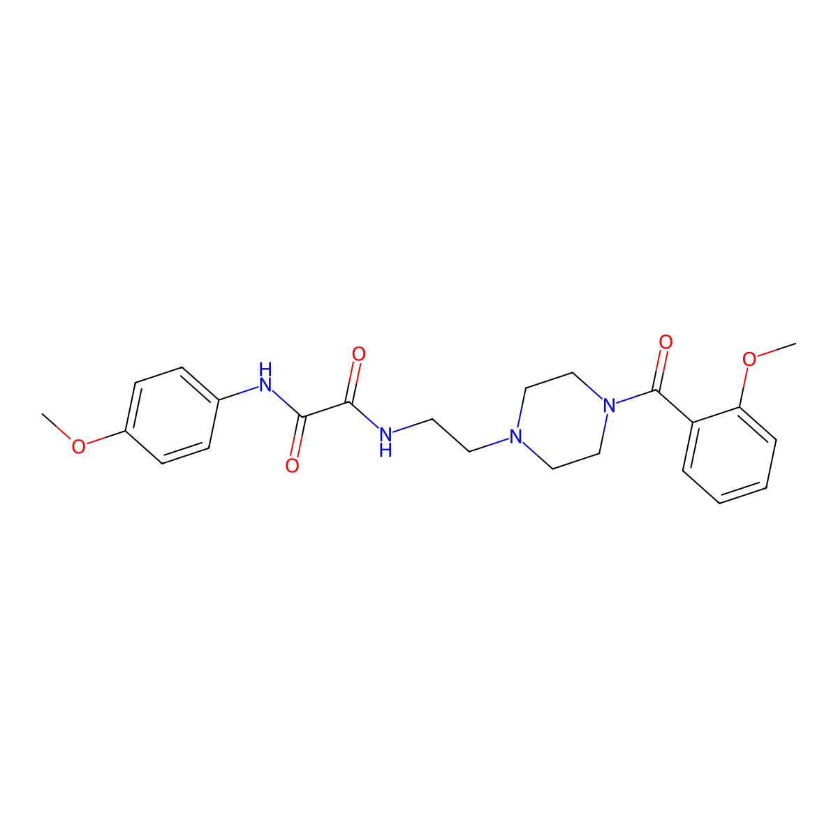 N-[2-[4-(2-methoxybenzoyl)piperazin-1-yl]ethyl]-N'-(4-methoxyphenyl)oxamide molecular structure, CAS 443669-12-3