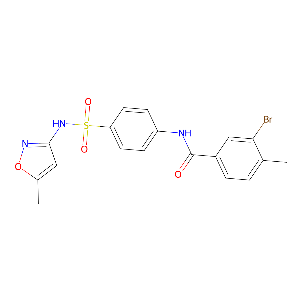3-bromo-4-methyl-N-[4-[(5-methyl-1,2-oxazol-3-yl)sulfamoyl]phenyl]benzamide molecular structure, CAS 443669-26-9
