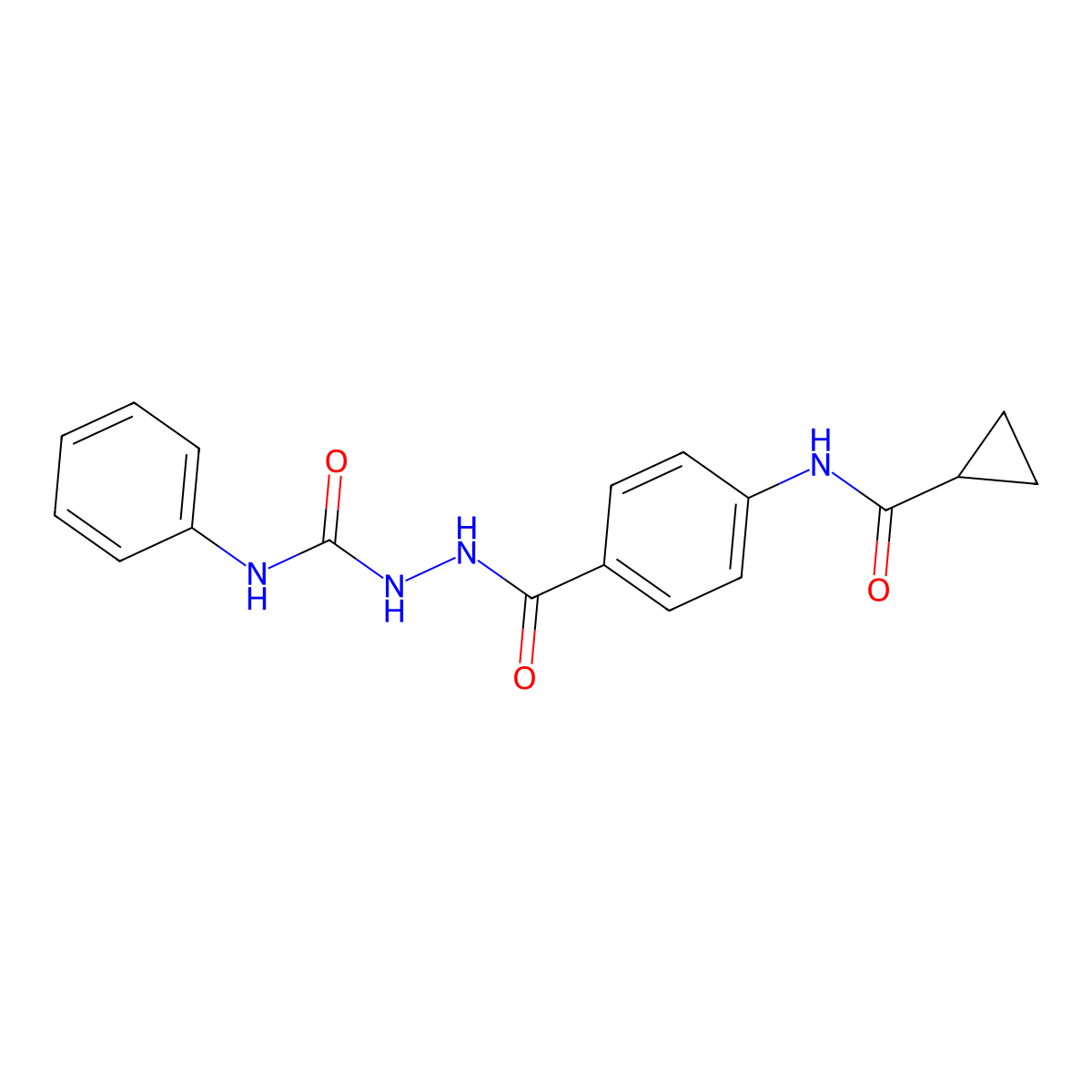 N-[4-[(phenylcarbamoylamino)carbamoyl]phenyl]cyclopropanecarboxamide molecular structure, CAS 443669-46-3