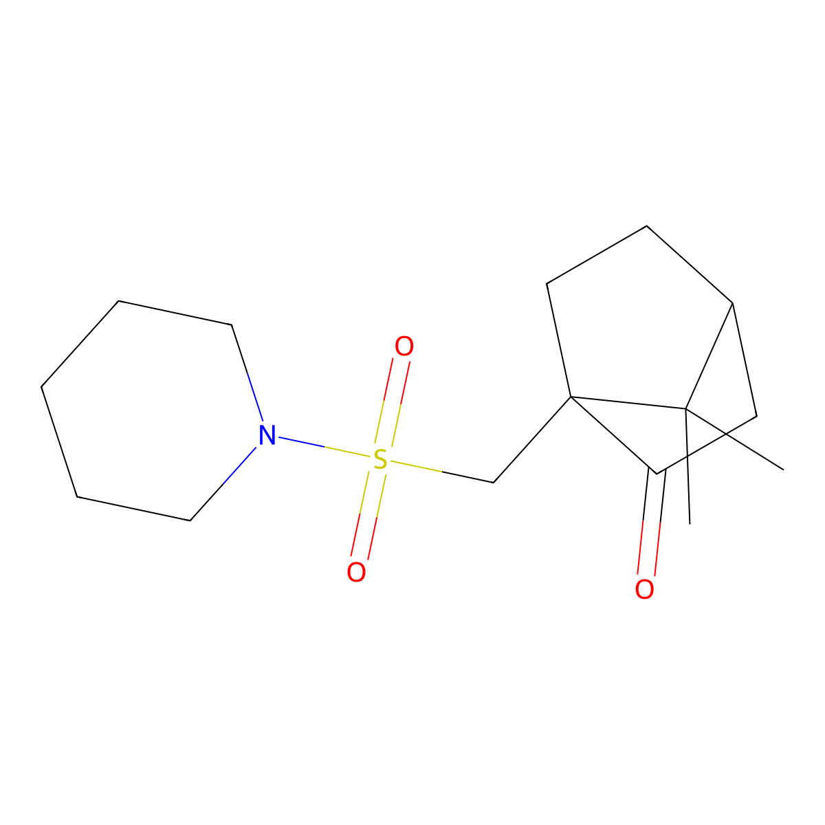 Bicyclo[2.2.1]heptan-2-one, 7,7-dimethyl-1-[(1-piperidinylsulfonyl)methyl]- molecular structure, CAS 443669-48-5