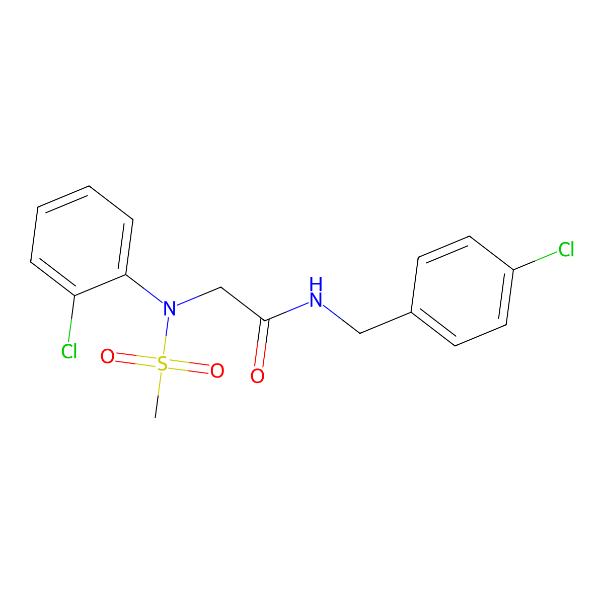 2-(2-chloro-N-methylsulfonylanilino)-N-[(4-chlorophenyl)methyl]acetamide molecular structure, CAS 443669-51-0