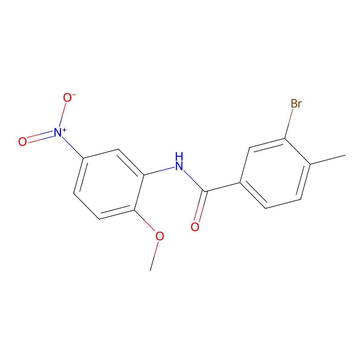 3-bromo-N-(2-methoxy-5-nitrophenyl)-4-methylbenzamide molecular structure, CAS 443669-63-4