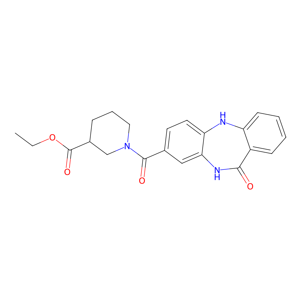 ethyl 1-(11-oxo-10,11-dihydro-5H-dibenzo[b,e][1,4]diazepine-8-carbonyl)piperidine-3-carboxylate molecular structure, CAS 443670-52-8