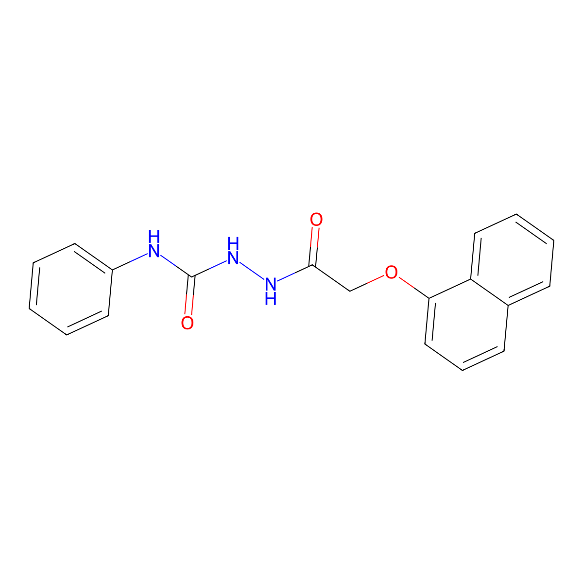 2-[(1-naphthyloxy)acetyl]-N-phenylhydrazinecarboxamide molecular structure, CAS 443670-95-9