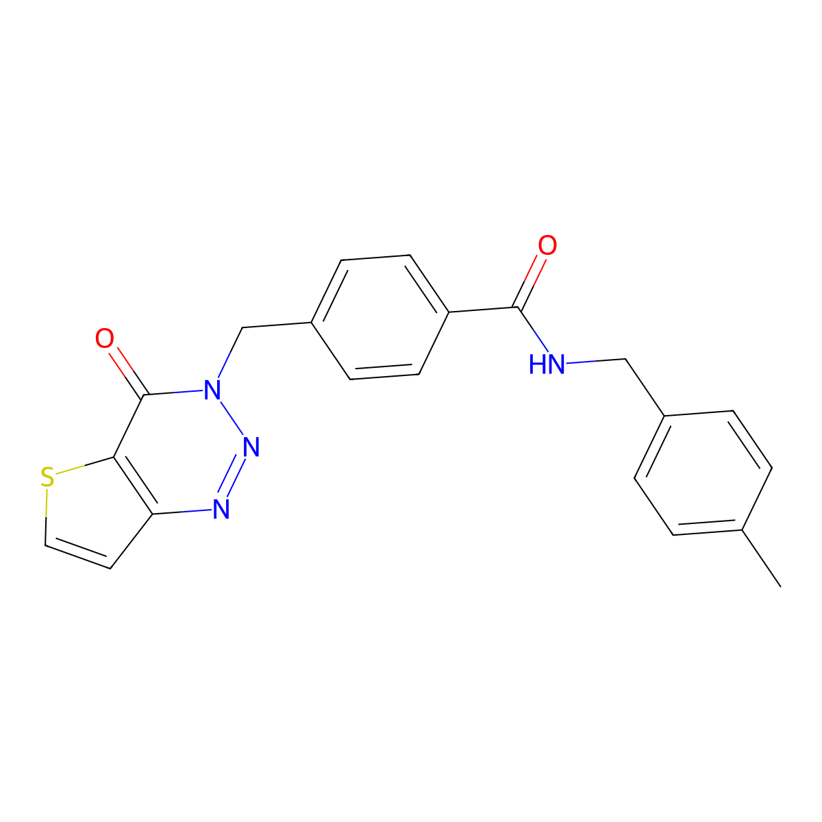 N-(4-methylbenzyl)-4-((4-oxothieno[3,2-d][1,2,3]triazin-3(4H)-yl)methyl)benzamide molecular structure, CAS 443671-40-7