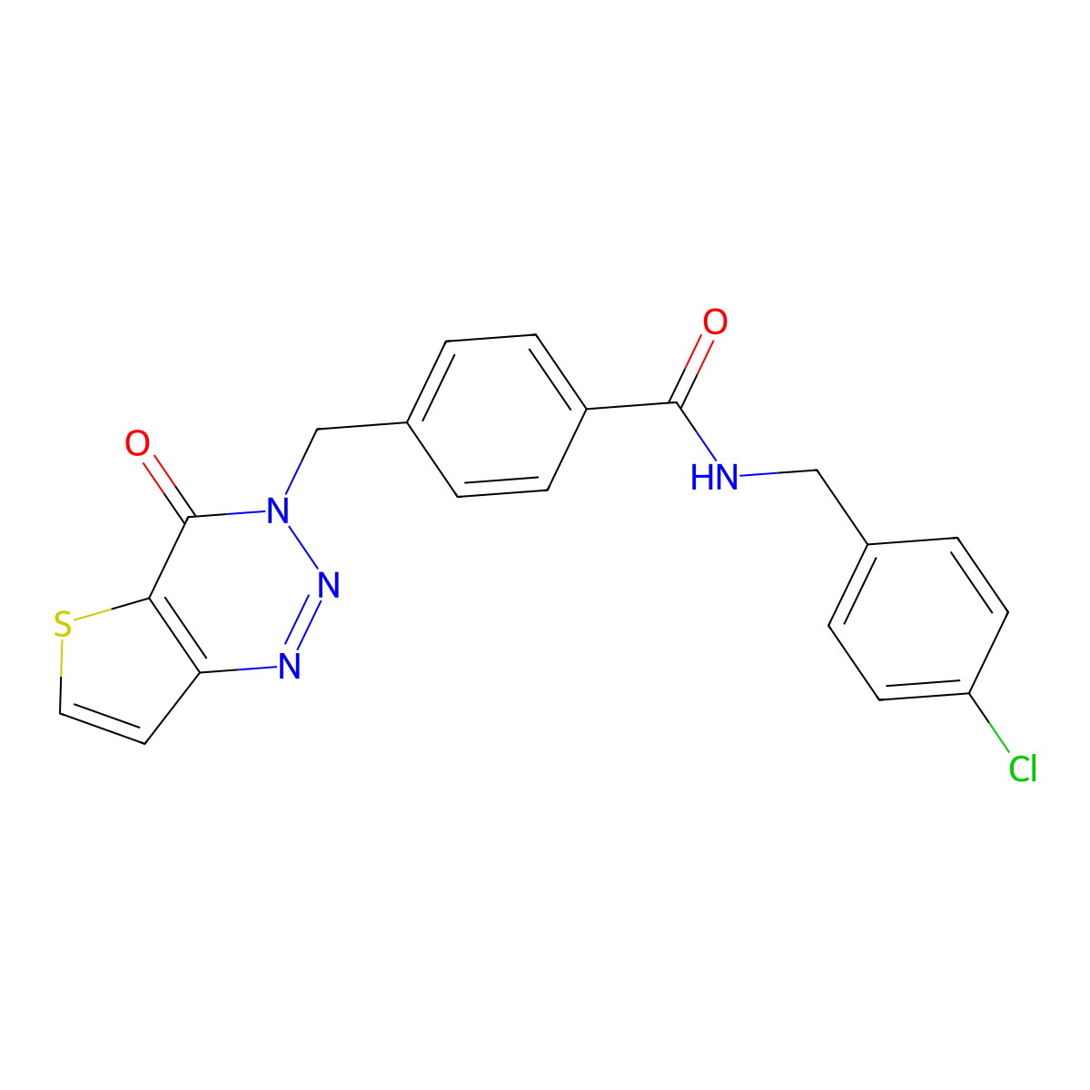 N-[(4-chlorophenyl)methyl]-4-[(4-oxothieno[3,2-d]triazin-3-yl)methyl]benzamide molecular structure, CAS 443671-41-8