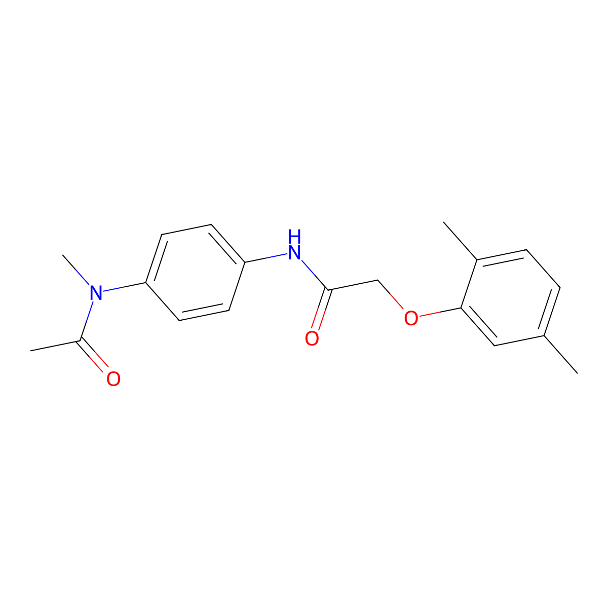 N-{4-[acetyl(methyl)amino]phenyl}-2-(2,5-dimethylphenoxy)acetamide molecular structure, CAS 443671-44-1