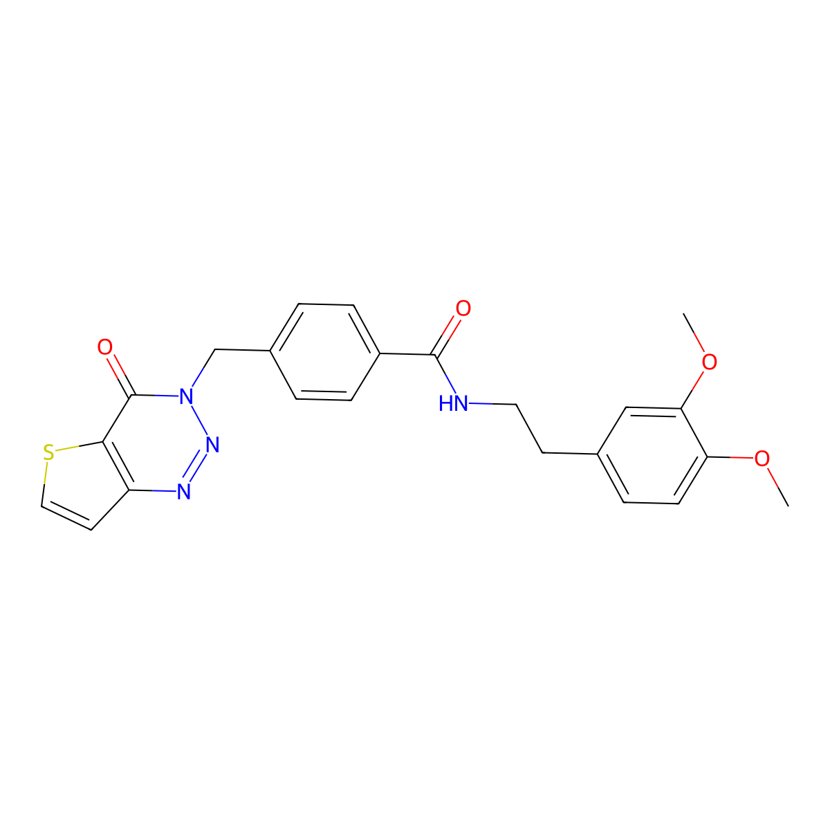 N-[2-(3,4-dimethoxyphenyl)ethyl]-4-[(4-oxothieno[3,2-d]triazin-3-yl)methyl]benzamide molecular structure, CAS 443671-56-5