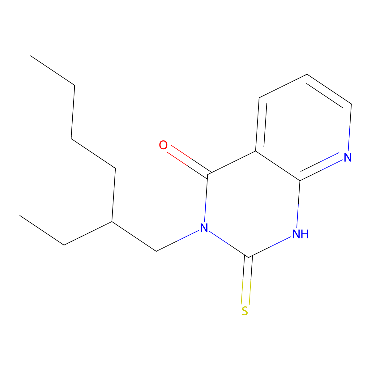 3-(2-ethylhexyl)-2-sulfanylidene-1H-pyrido[2,3-d]pyrimidin-4-one molecular structure, CAS 443671-60-1