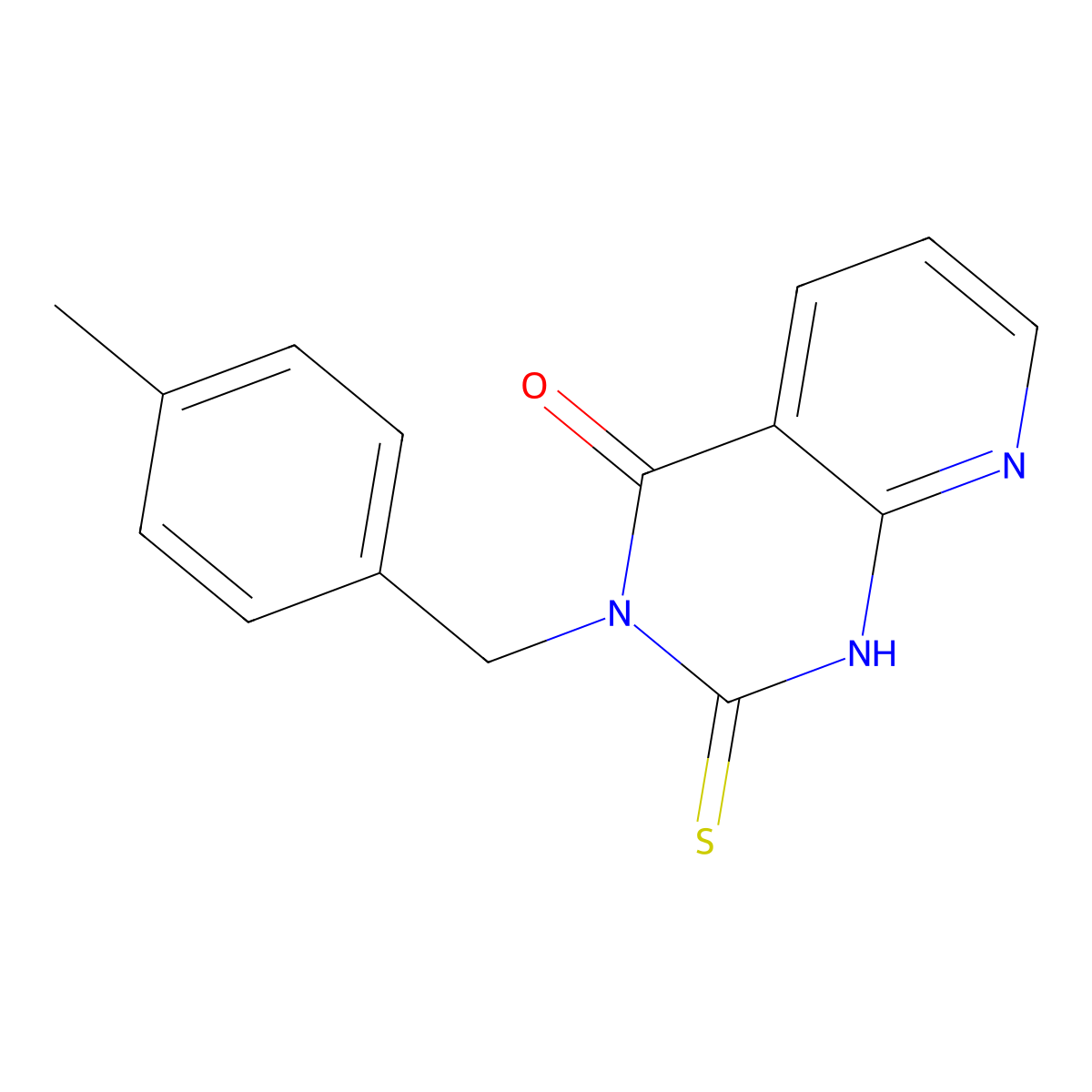 3-(4-methylbenzyl)-2-thioxo-2,3-dihydropyrido[2,3-d]pyrimidin-4(1H)-one molecular structure, CAS 443671-64-5