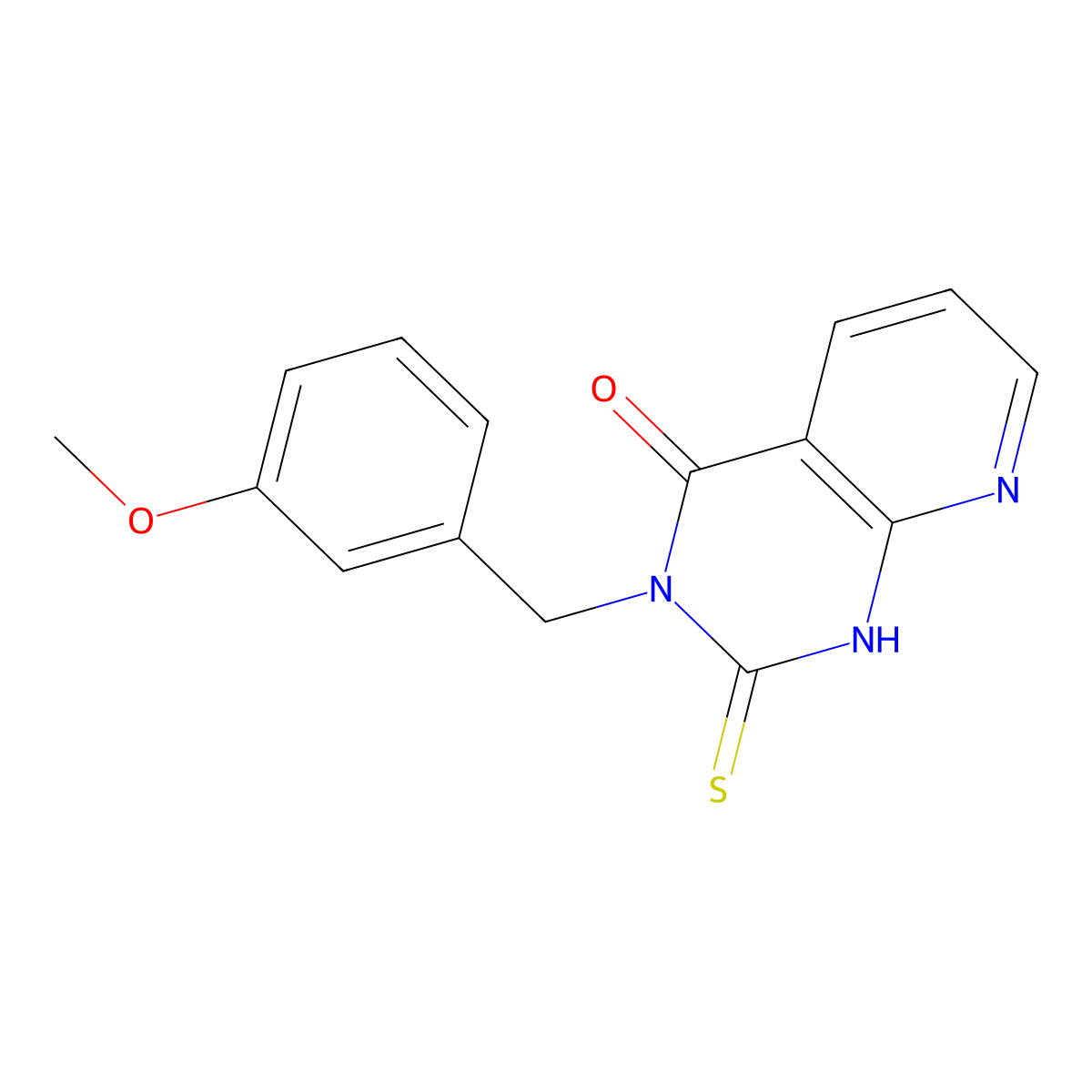 3-[(3-methoxyphenyl)methyl]-2-sulfanylidene-1H-pyrido[2,3-d]pyrimidin-4-one molecular structure, CAS 443671-70-3