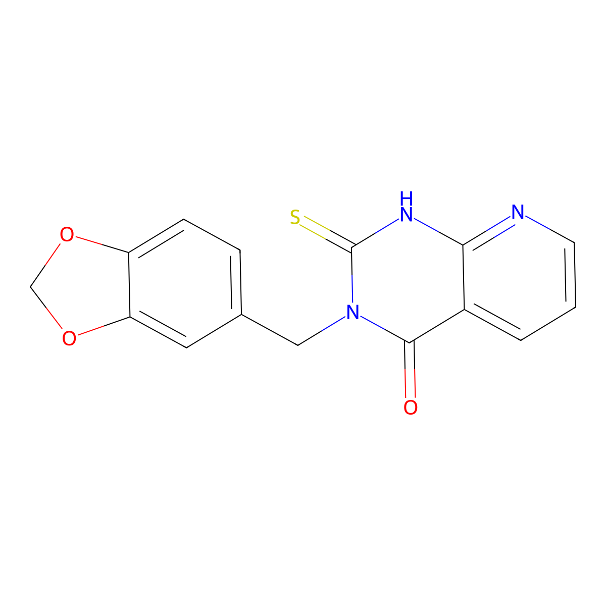 3-(1,3-benzodioxol-5-ylmethyl)-2-sulfanylidene-1H-pyrido[2,3-d]pyrimidin-4-one molecular structure, CAS 443671-73-6