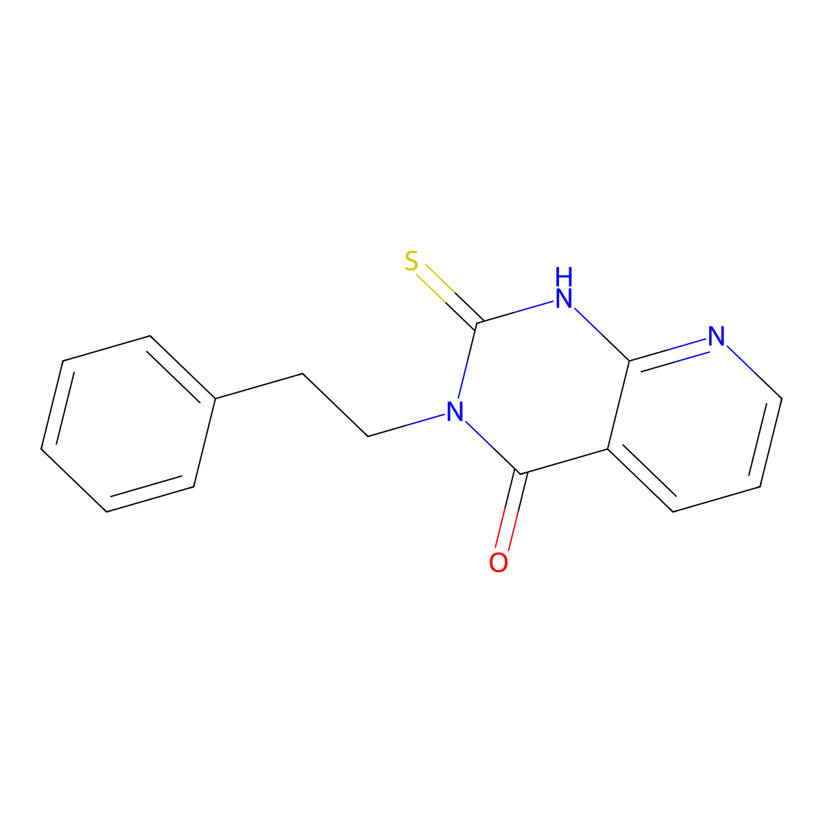 3-phenethyl-2-thioxo-2,3-dihydropyrido[2,3-d]pyrimidin-4(1H)-one molecular structure, CAS 443671-76-9