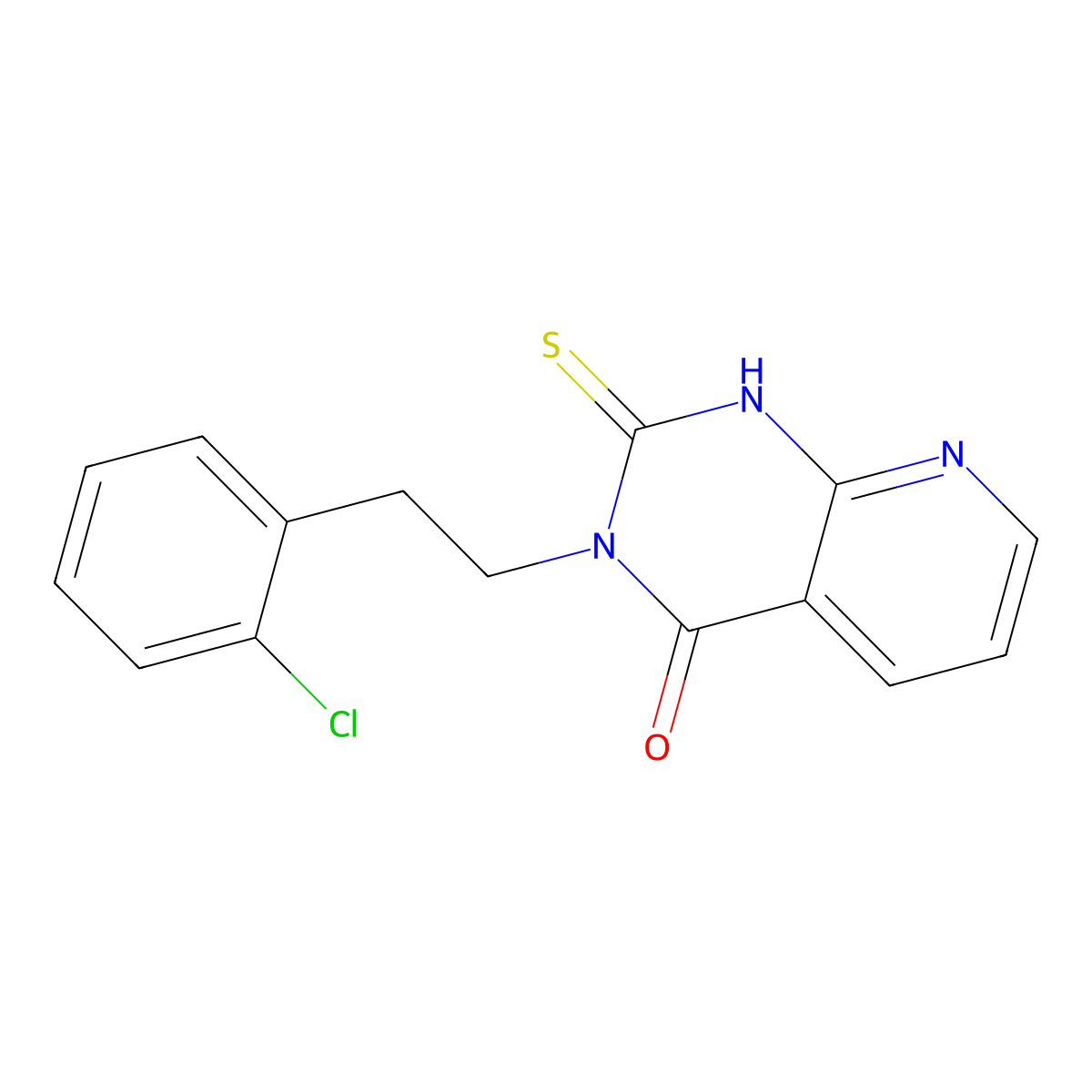 3-[2-(2-chlorophenyl)ethyl]-2-sulfanylidene-1H-pyrido[2,3-d]pyrimidin-4-one molecular structure, CAS 443671-78-1