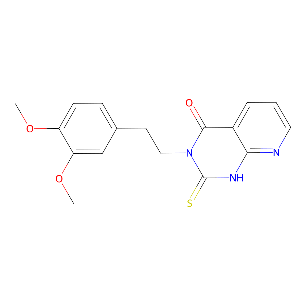 3-[2-(3,4-dimethoxyphenyl)ethyl]-2-sulfanylidene-1H-pyrido[2,3-d]pyrimidin-4-one molecular structure, CAS 443671-82-7
