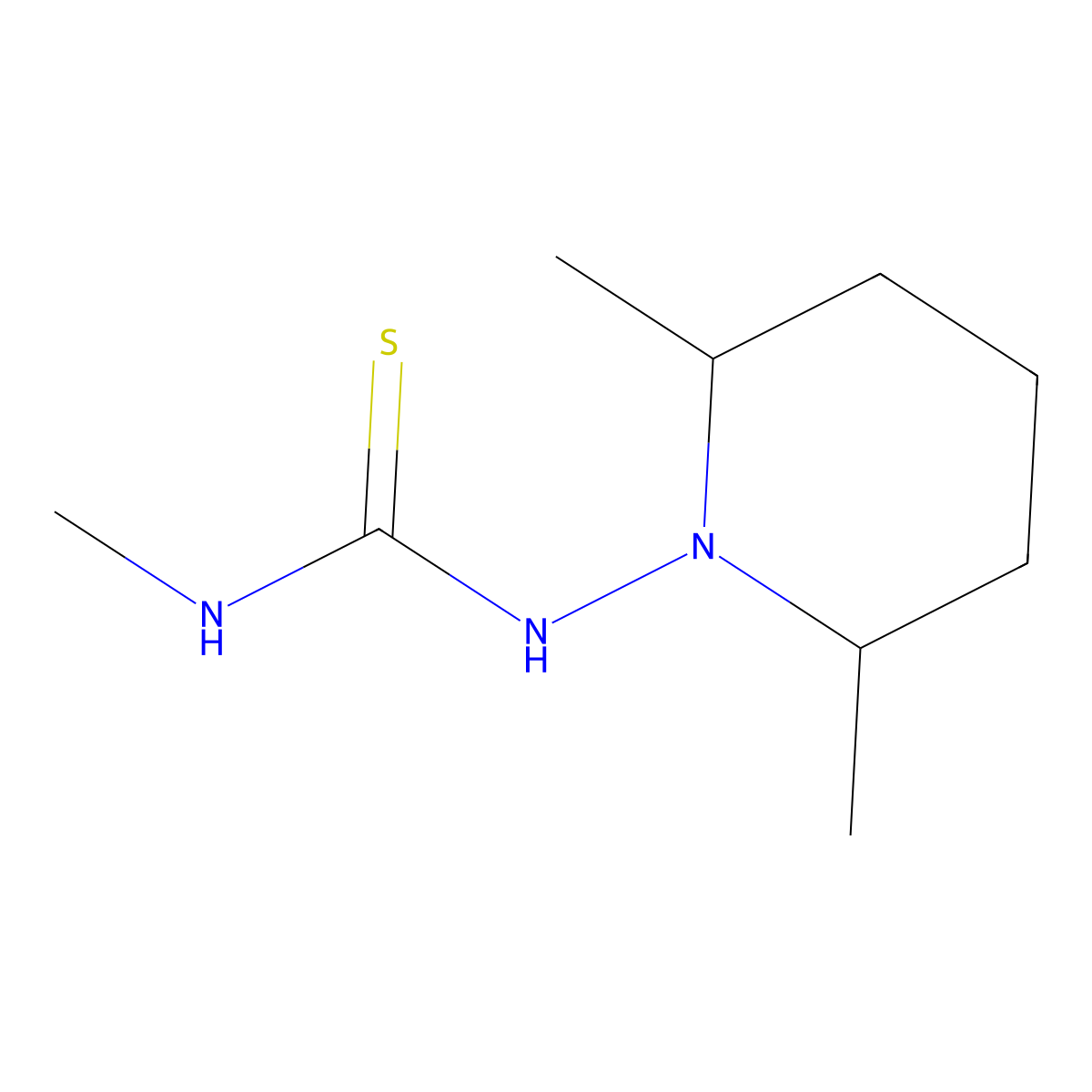 1-(2,6-Dimethylpiperidin-1-yl)-3-methylthiourea molecular structure, CAS 443671-83-8