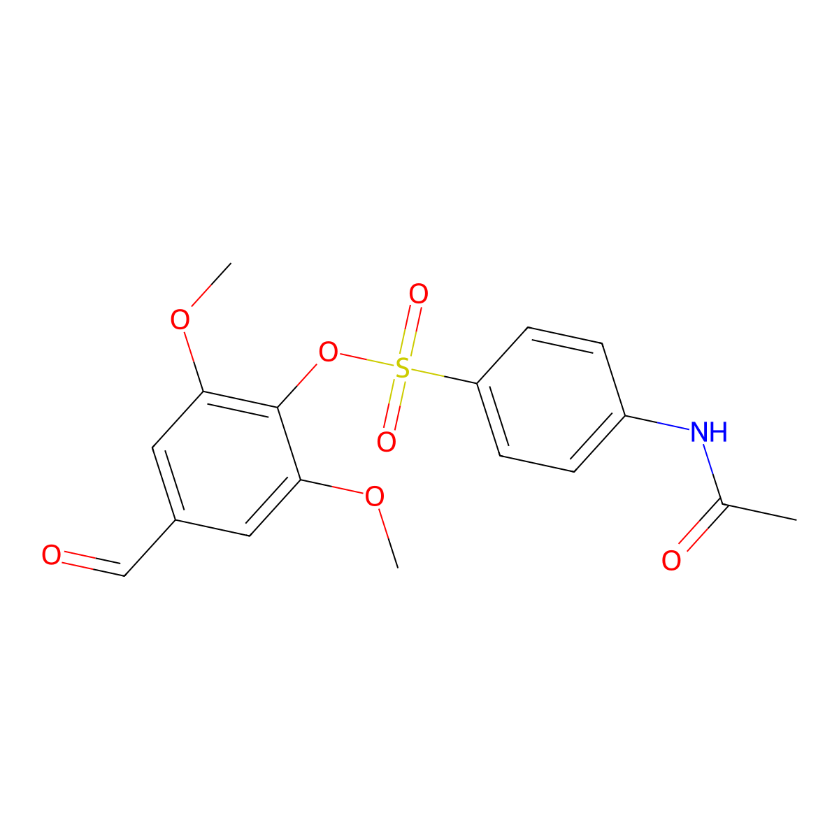 4-Formyl-2,6-dimethoxyphenyl 4-(acetylamino)benzenesulfonate molecular structure, CAS 443672-01-3