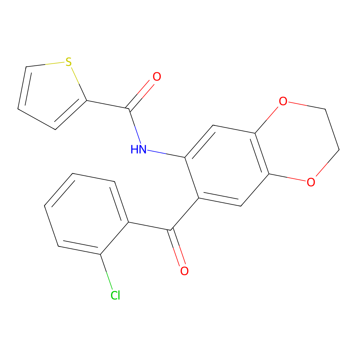 N-[7-(2-chlorobenzoyl)-2,3-dihydro-1,4-benzodioxin-6-yl]thiophene-2-carboxamide molecular structure, CAS 443672-18-2