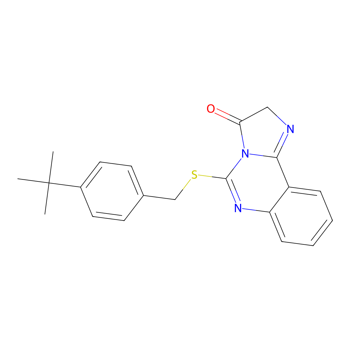 5-[(4-tert-butylphenyl)methylsulfanyl]-2H-imidazo[1,2-c]quinazolin-3-one molecular structure, CAS 443673-72-1