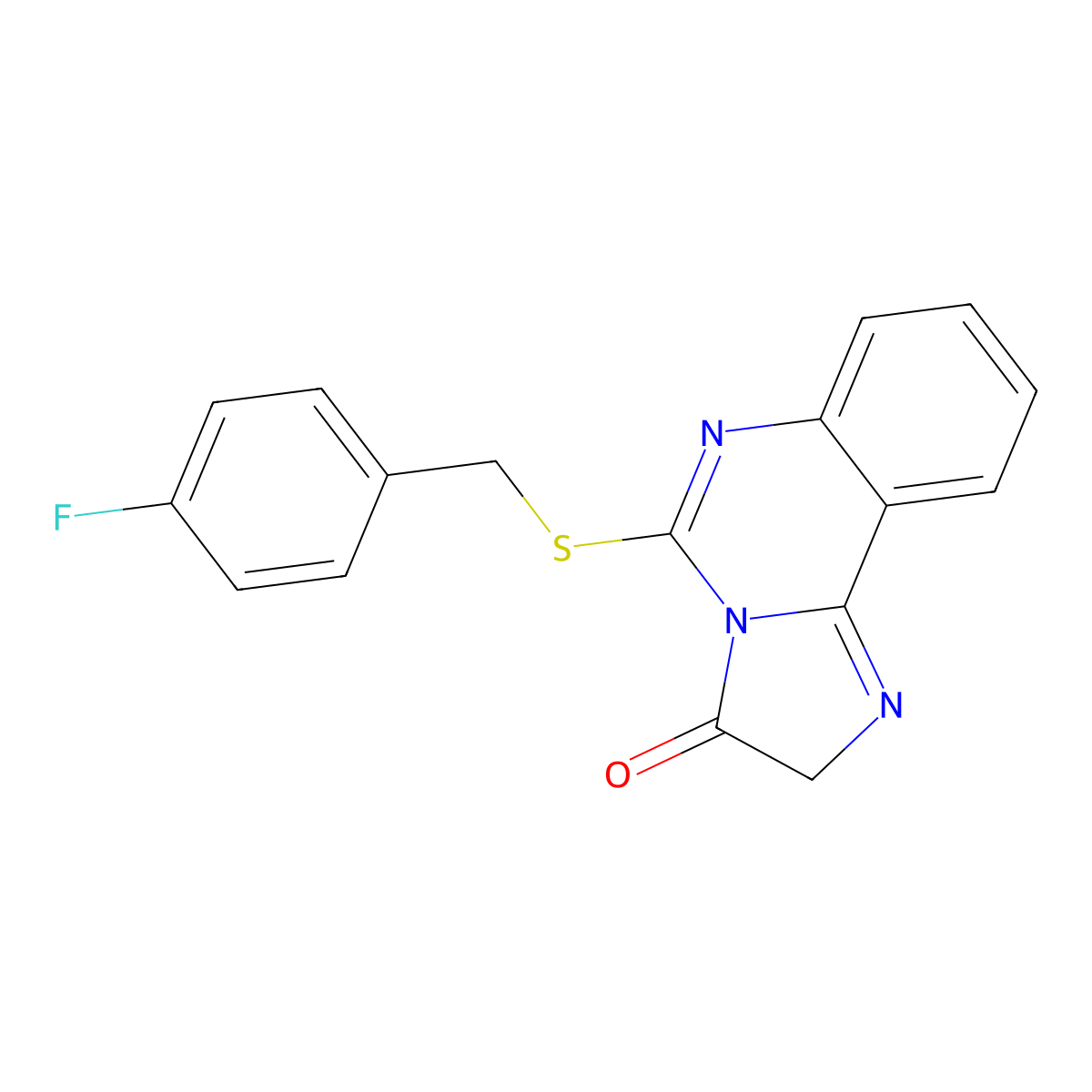 5-((4-fluorobenzyl)thio)imidazo[1,2-c]quinazolin-3(2H)-one molecular structure, CAS 443673-74-3
