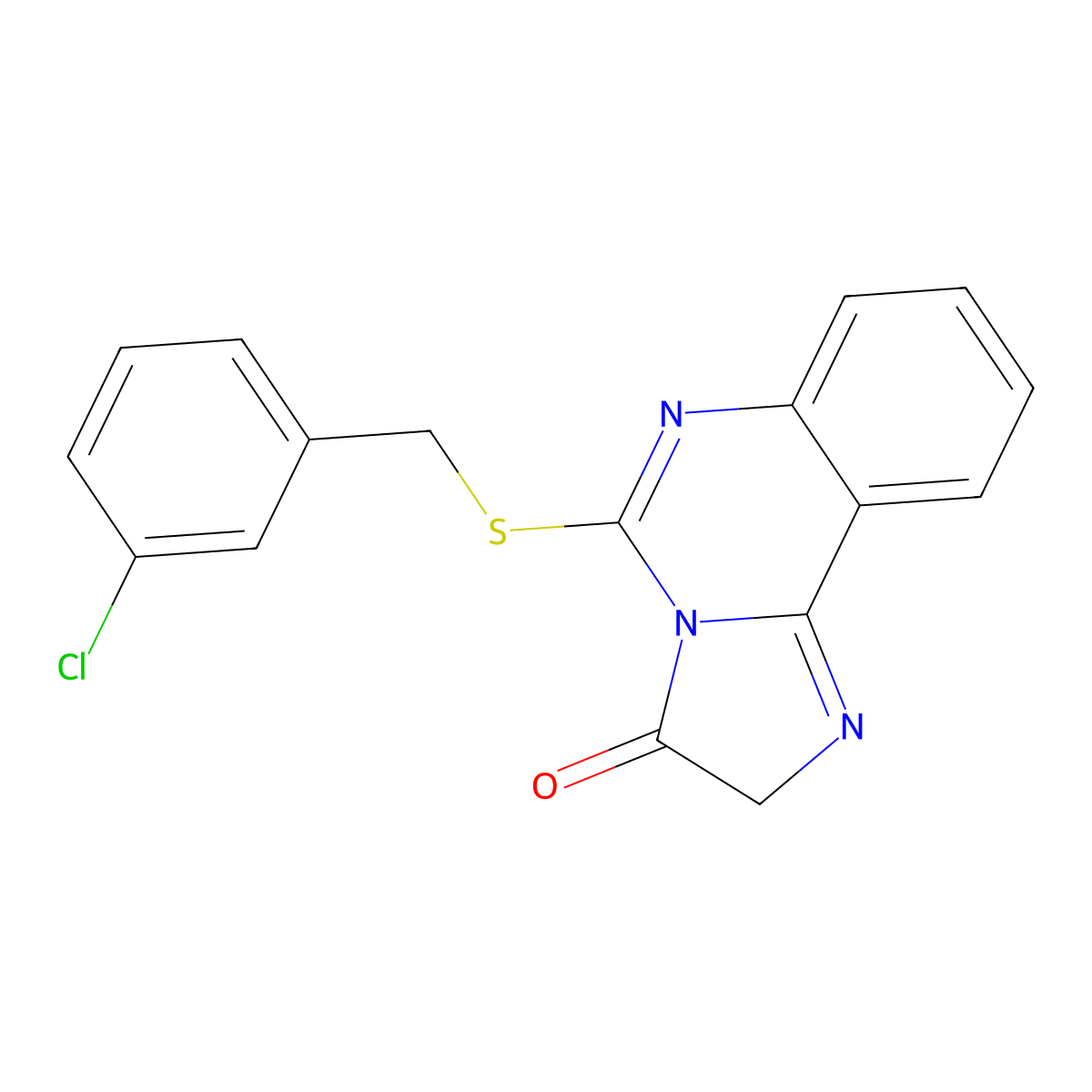 5-{[(3-chlorophenyl)methyl]sulfanyl}-2H,3H-imidazo[1,2-c]quinazolin-3-one molecular structure, CAS 443673-75-4