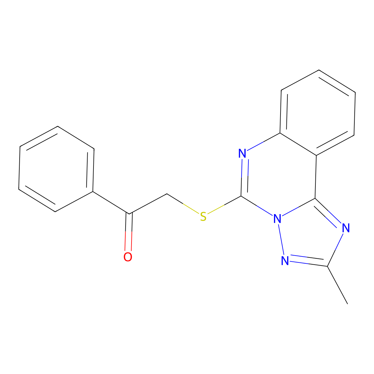 2-[(2-Methyl[1,2,4]triazolo[1,5-c]quinazolin-5-yl)sulfanyl]-1-phenylethanone molecular structure, CAS 443675-03-4