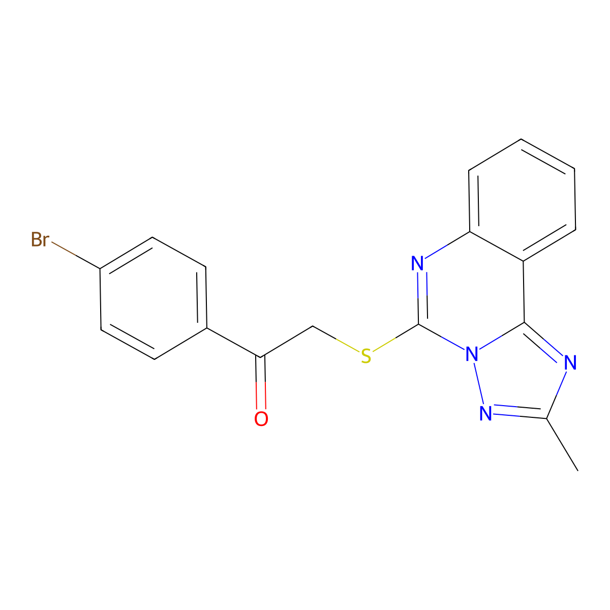1-(4-Bromophenyl)-2-[(2-methyl[1,2,4]triazolo[1,5-c]quinazolin-5-yl)sulfanyl]ethanone molecular structure, CAS 443675-09-0
