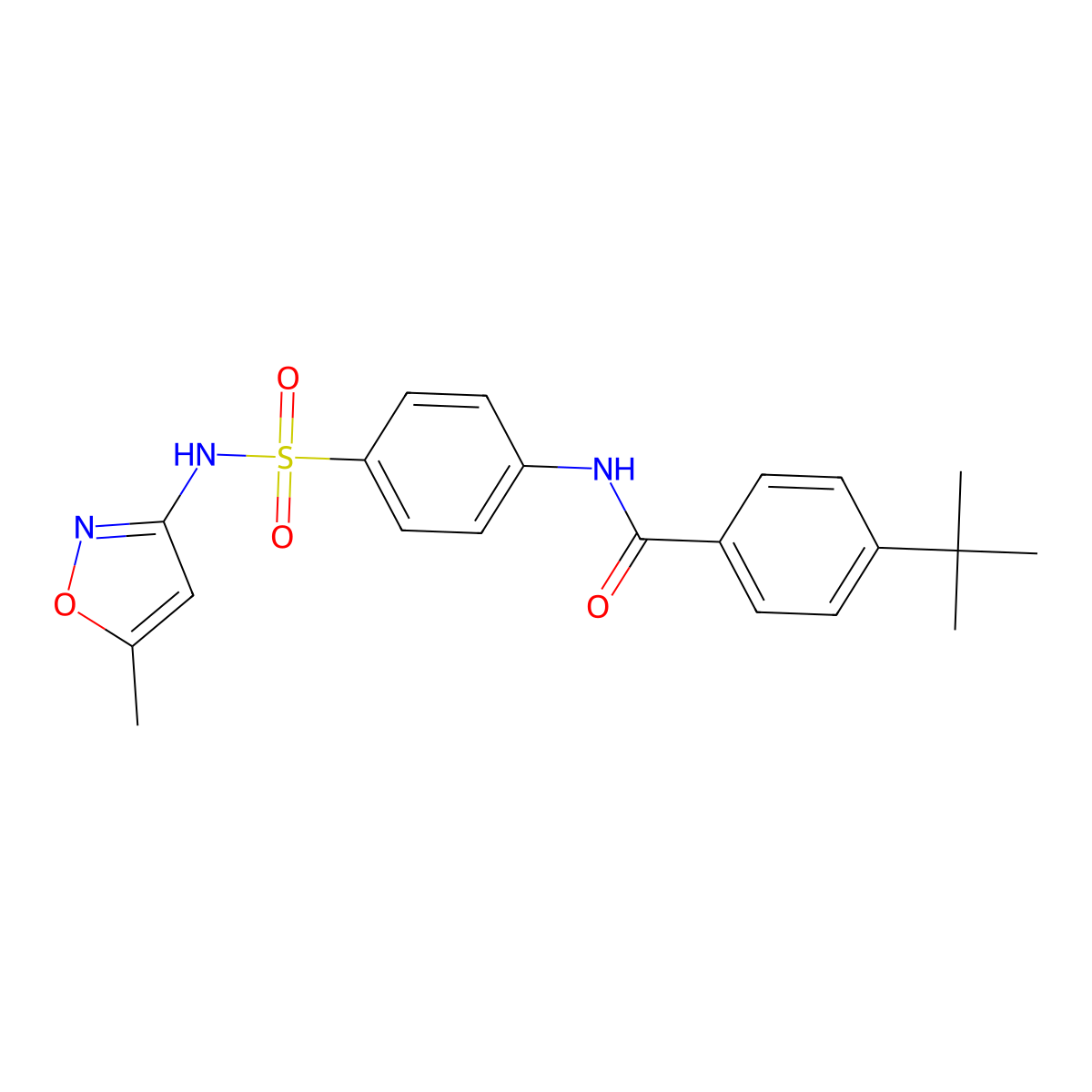 4-tert-butyl-N-[4-[(5-methyl-1,2-oxazol-3-yl)sulfamoyl]phenyl]benzamide molecular structure, CAS 443675-38-5