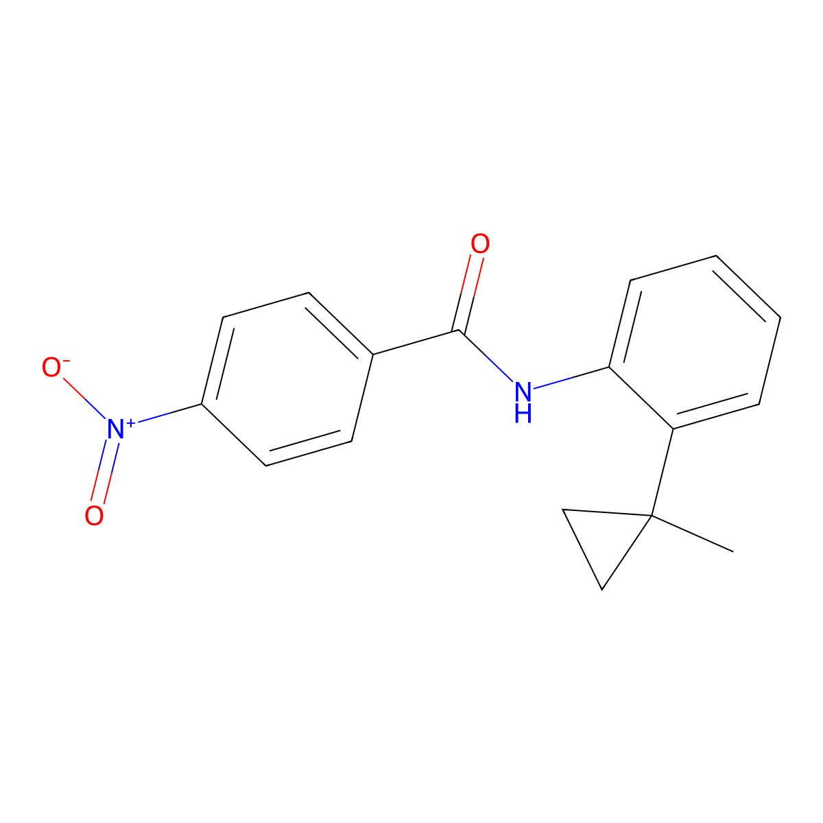 N-[2-(1-methylcyclopropyl)phenyl]-4-nitrobenzamide molecular structure, CAS 443675-58-9