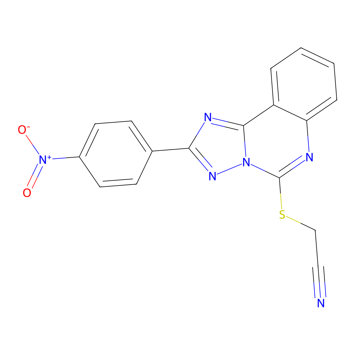 2-{[2-(4-Nitrophenyl)-[1,2,4]triazolo[1,5-c]quinazolin-5-yl]sulfanyl}acetonitrile molecular structure, CAS 443675-85-2