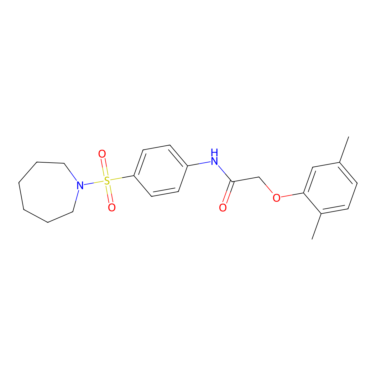 N-[4-(azepan-1-ylsulfonyl)phenyl]-2-(2,5-dimethylphenoxy)acetamide molecular structure, CAS 443675-89-6