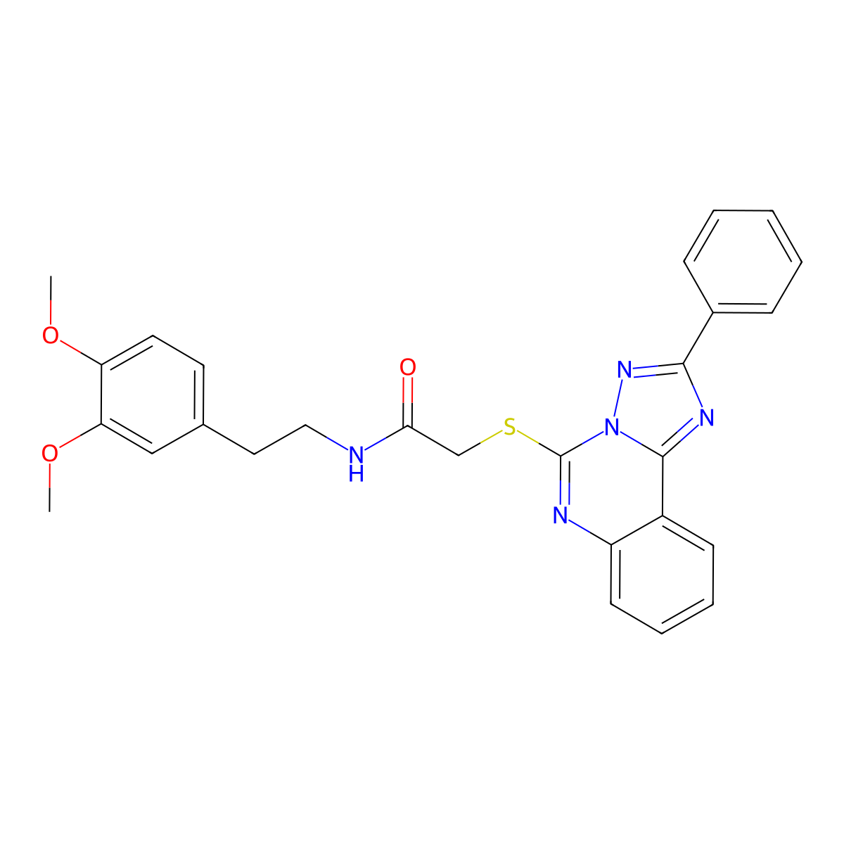 N-[2-(3,4-dimethoxyphenyl)ethyl]-2-({2-phenyl-[1,2,4]triazolo[1,5-c]quinazolin-5-yl}sulfanyl)acetamide molecular structure, CAS 443676-58-2