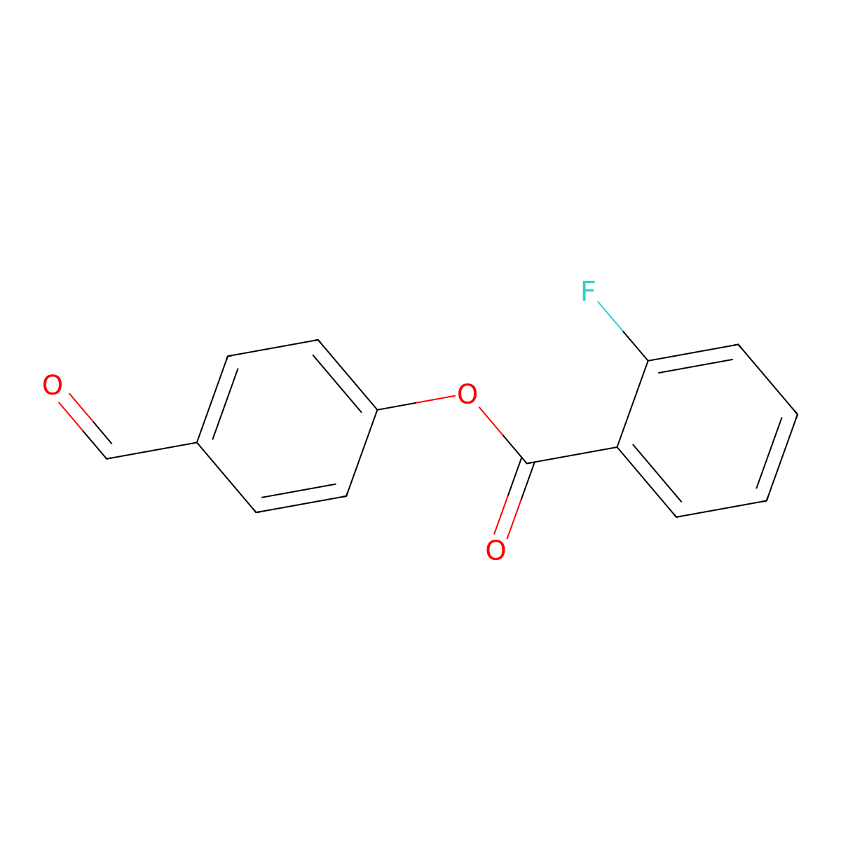 4-Formylphenyl 2-fluorobenzoate molecular structure, CAS 443676-59-3