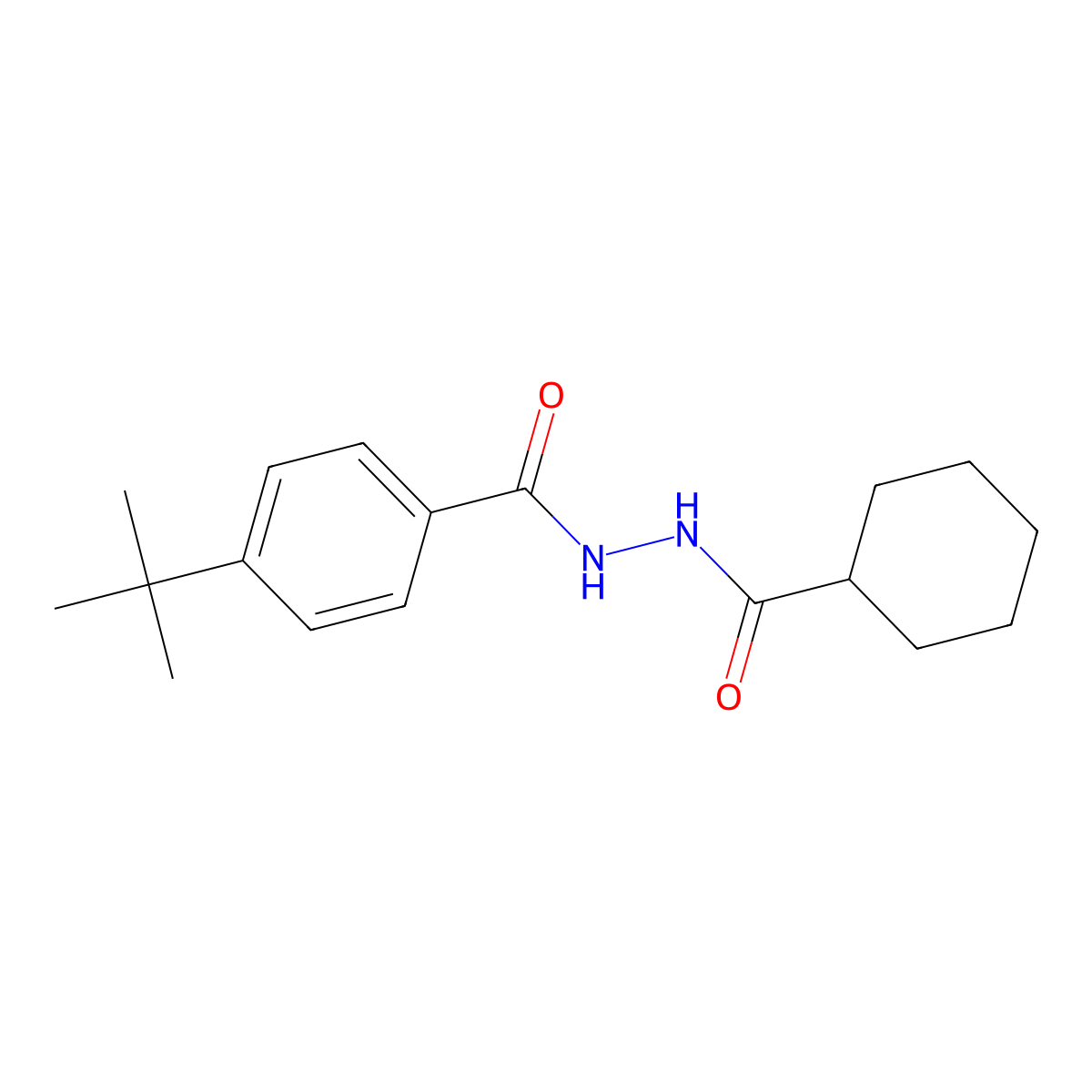 4-tert-butyl-N'-(cyclohexylcarbonyl)benzohydrazide molecular structure, CAS 443676-63-9
