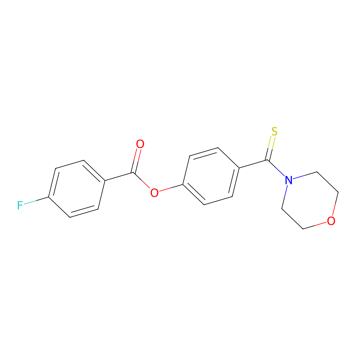 4-(Morpholin-4-ylcarbonothioyl)phenyl 4-fluorobenzoate molecular structure, CAS 443676-84-4