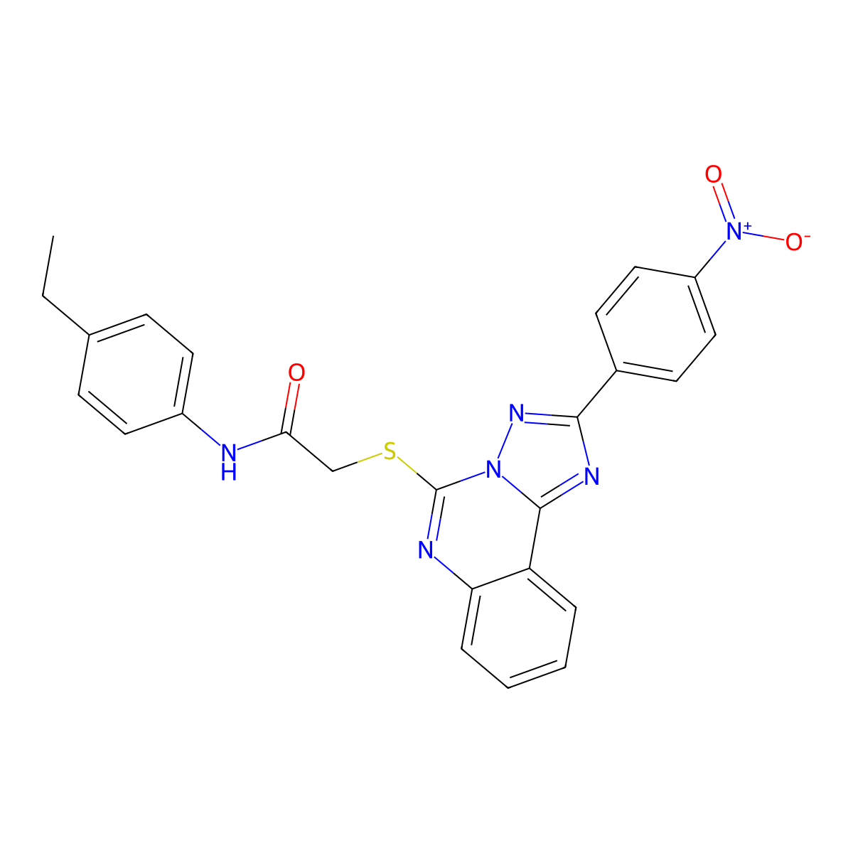 N-(4-ethylphenyl)-2-{[2-(4-nitrophenyl)-[1,2,4]triazolo[1,5-c]quinazolin-5-yl]sulfanyl}acetamide molecular structure, CAS 443677-28-9