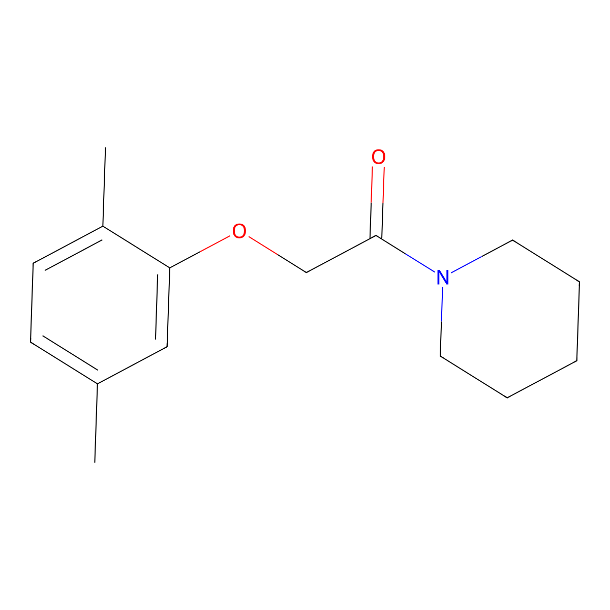 1-[(2,5-Dimethylphenoxy)acetyl]piperidine molecular structure, CAS 443678-00-0