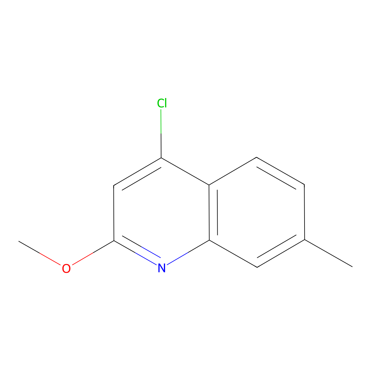 4-Chloro-2-methoxy-7-methylquinoline molecular structure, CAS 443687-50-1