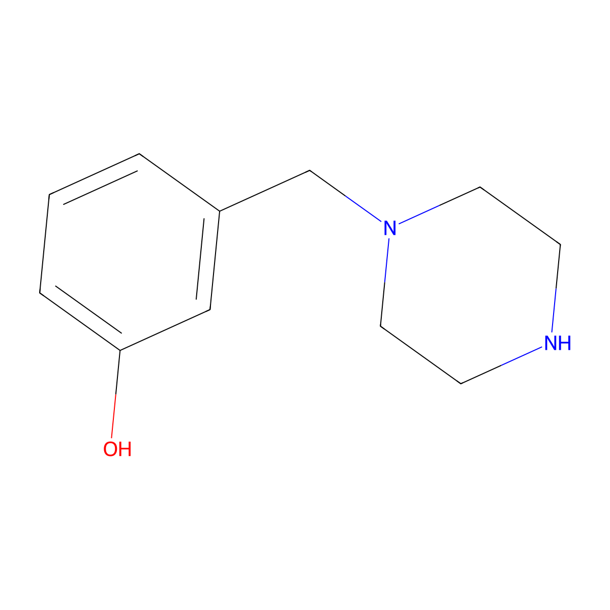 m-Hydroxybenzylpiperazine molecular structure, CAS 443694-34-6