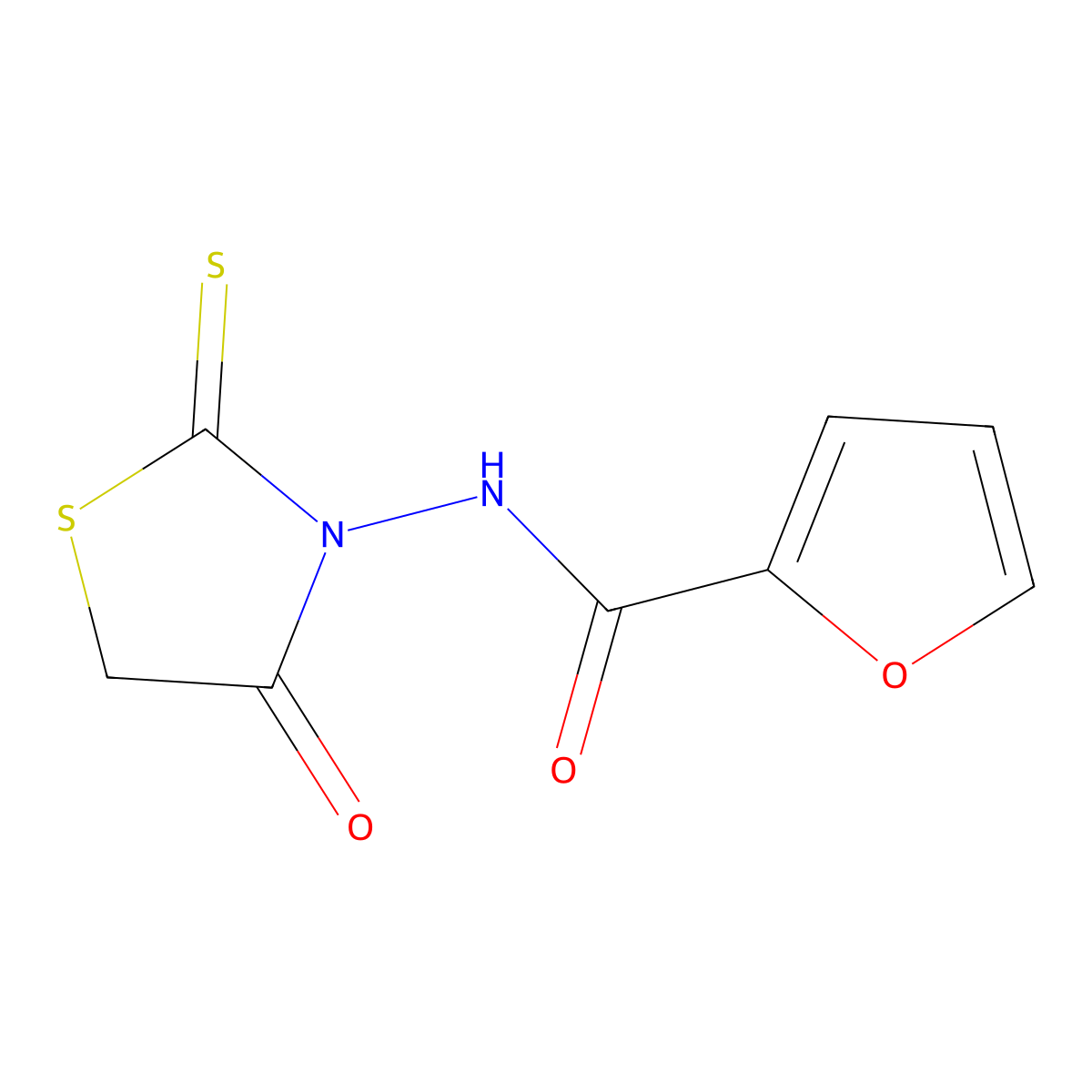 N-(4-oxo-2-sulfanylidene-1,3-thiazolidin-3-yl)furan-2-carboxamide molecular structure, CAS 4437-17-6