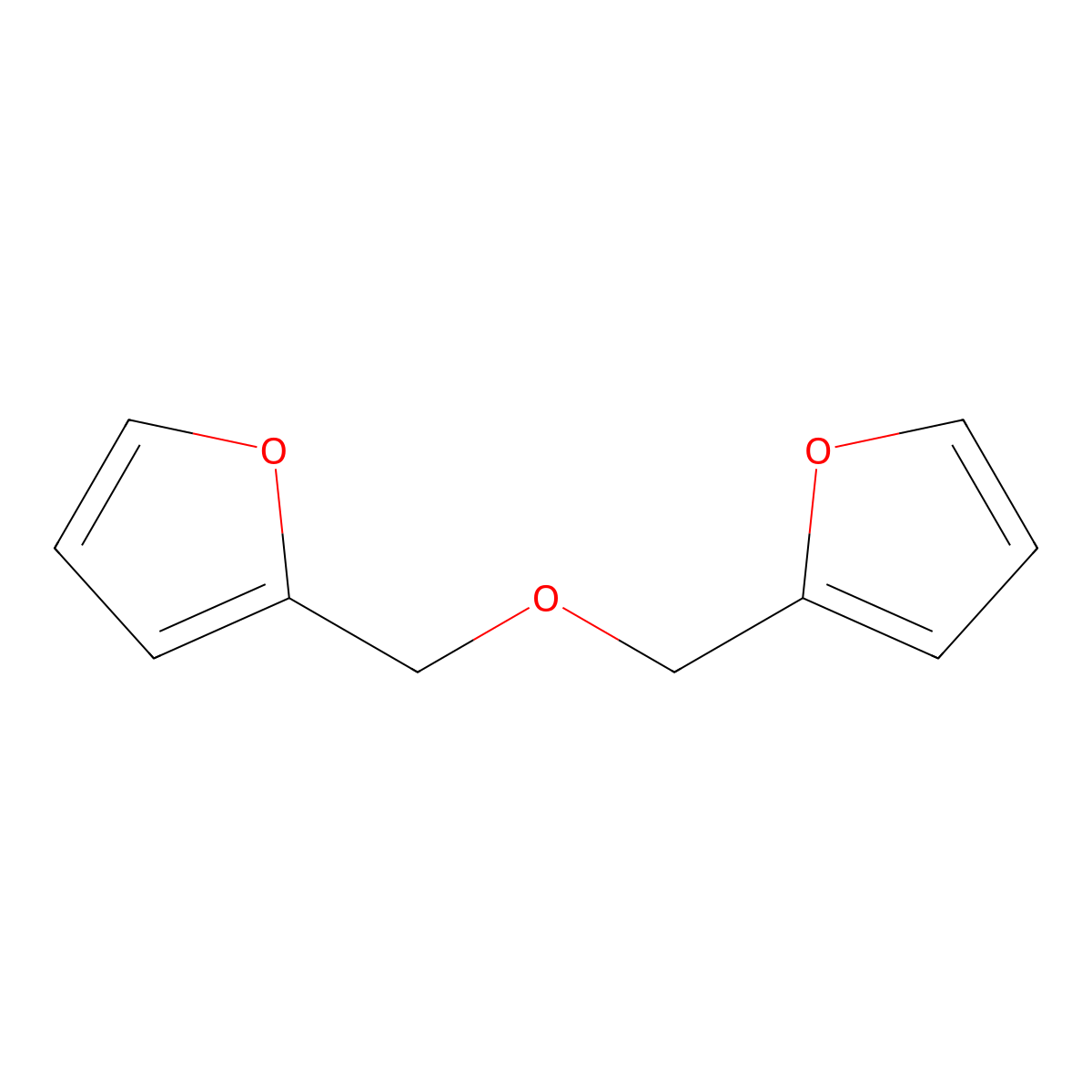 Difurfuryl ether molecular structure, CAS 4437-22-3
