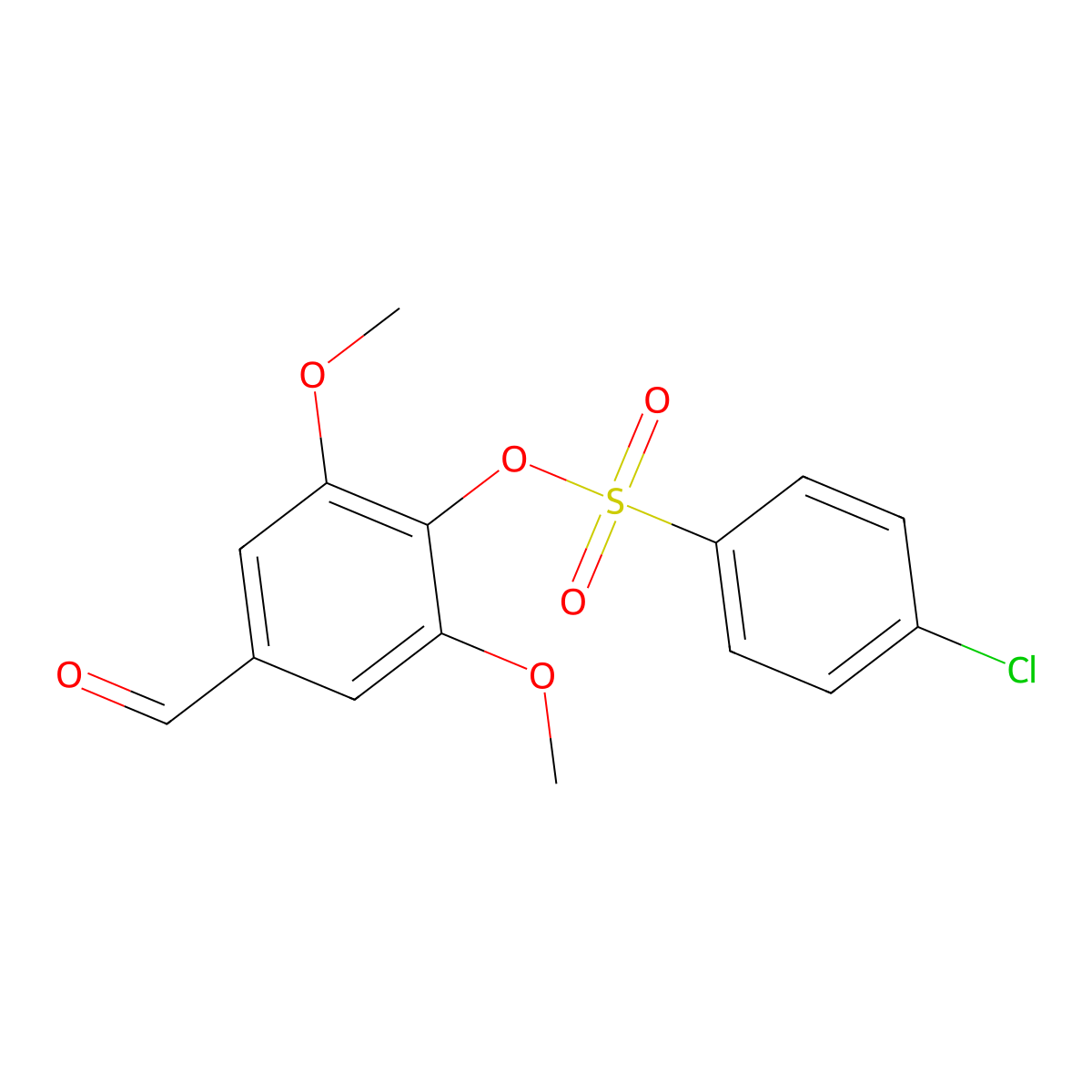 4-Formyl-2,6-dimethoxyphenyl 4-chlorobenzenesulfonate molecular structure, CAS 443729-84-8