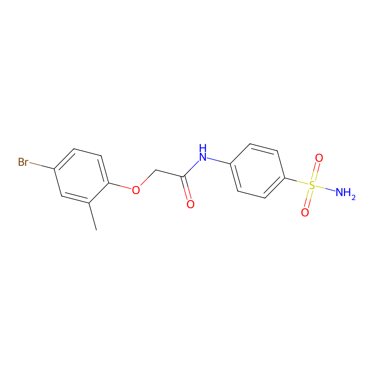 2-(4-bromo-2-methylphenoxy)-N-(4-sulfamoylphenyl)acetamide molecular structure, CAS 443729-93-9