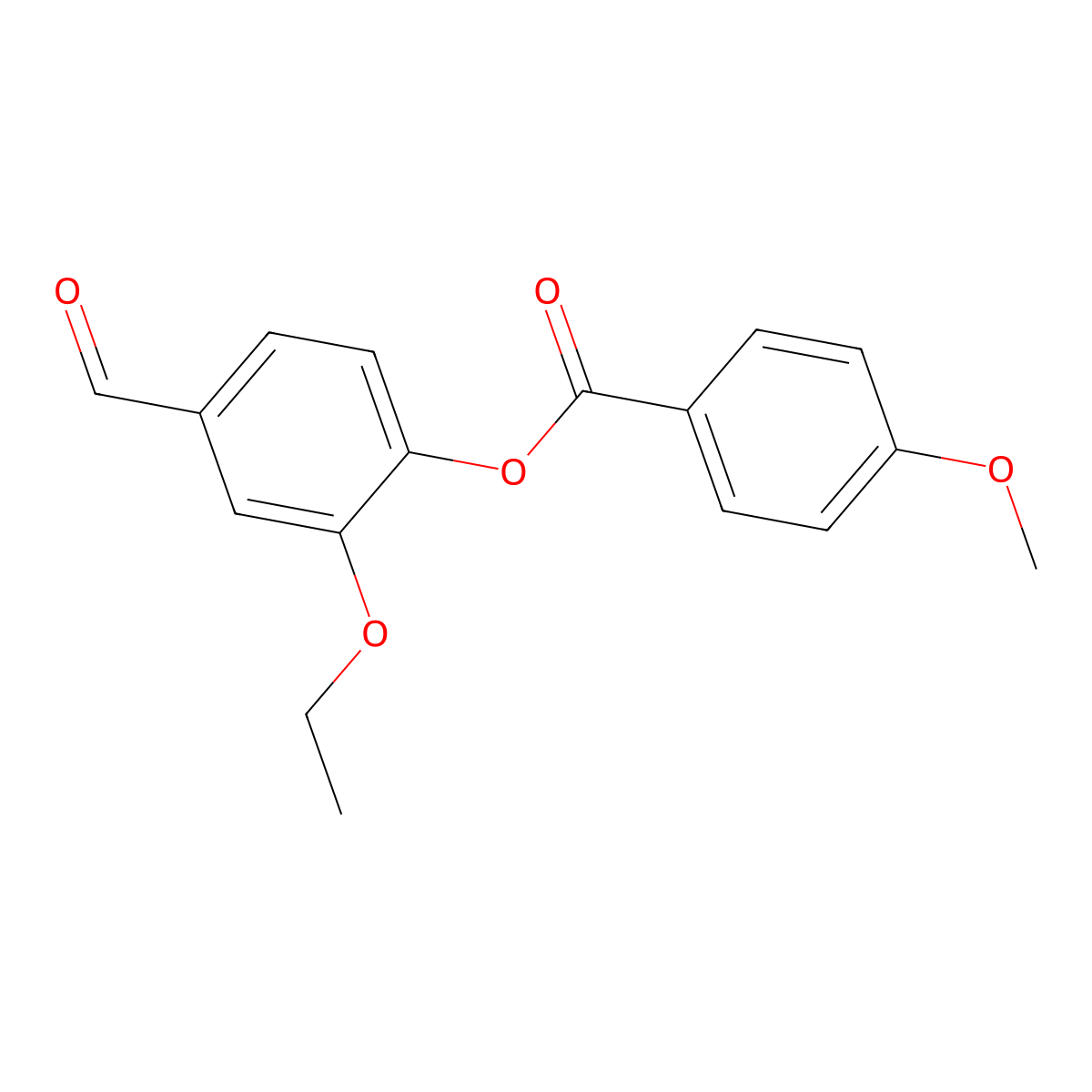 2-Ethoxy-4-formylphenyl 4-methoxybenzoate molecular structure, CAS 443729-96-2